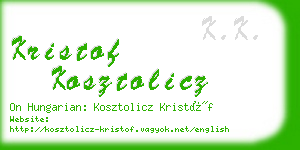 kristof kosztolicz business card